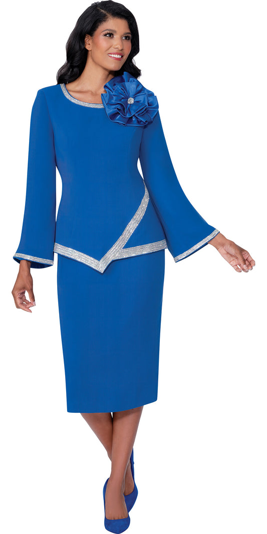 Stellar Looks 600661 - Royal - Crepe Crystal Dress