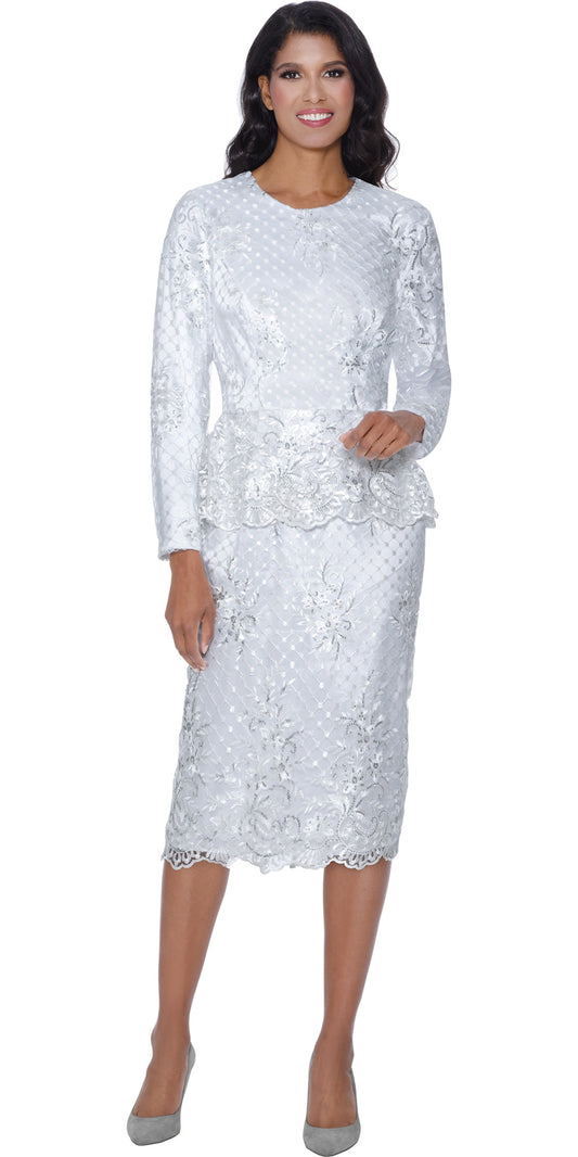 Stellar Looks 600431 - White - Lace Skirt Set