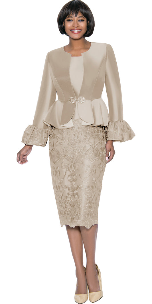 Terramina 7025 - Champagne - 3 pc Skirt Suit