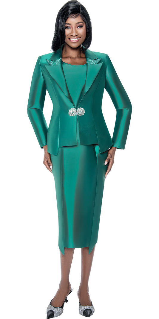 Terramina 7206 - Emerald -  3pc Skirt Suit