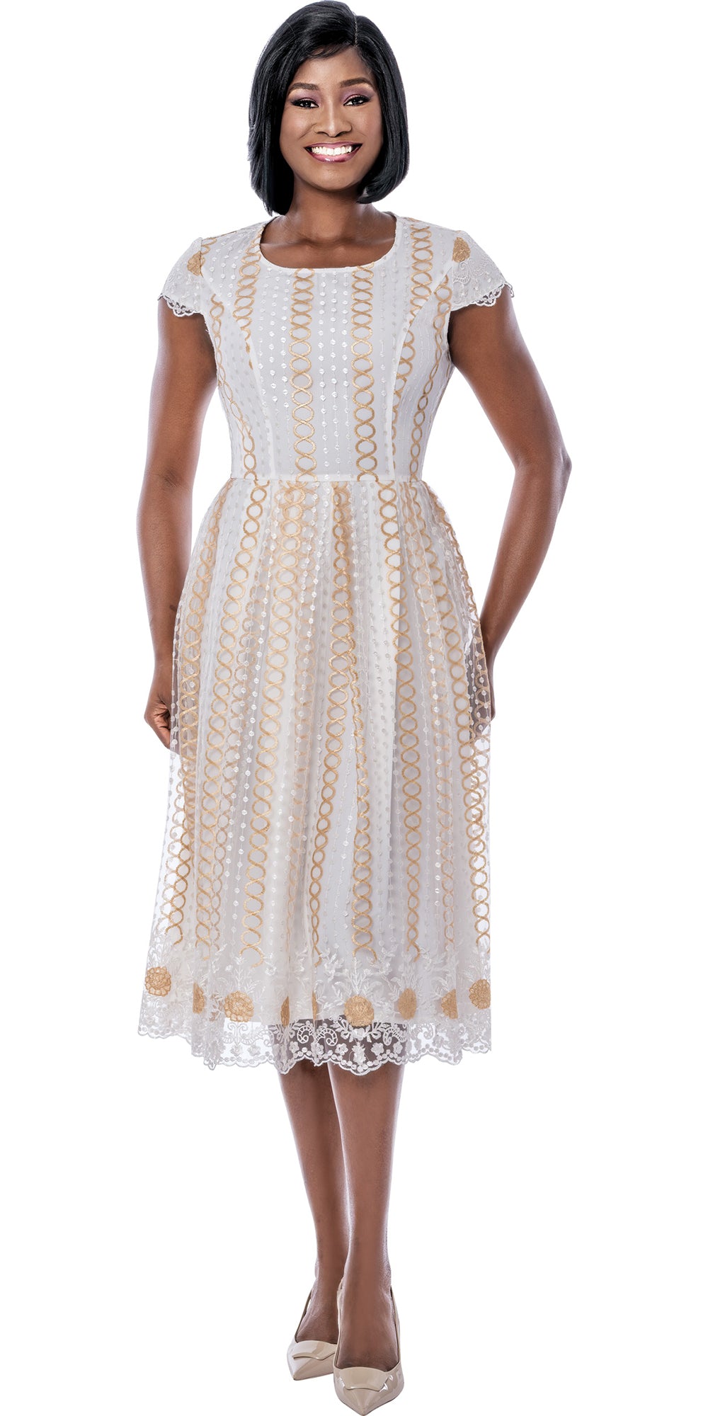 Terramina 7252 - Off White - Lace Dress with Jacket