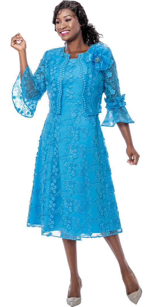 Terramina 7253 - Turquoise - 2 pc Dress with Jacket