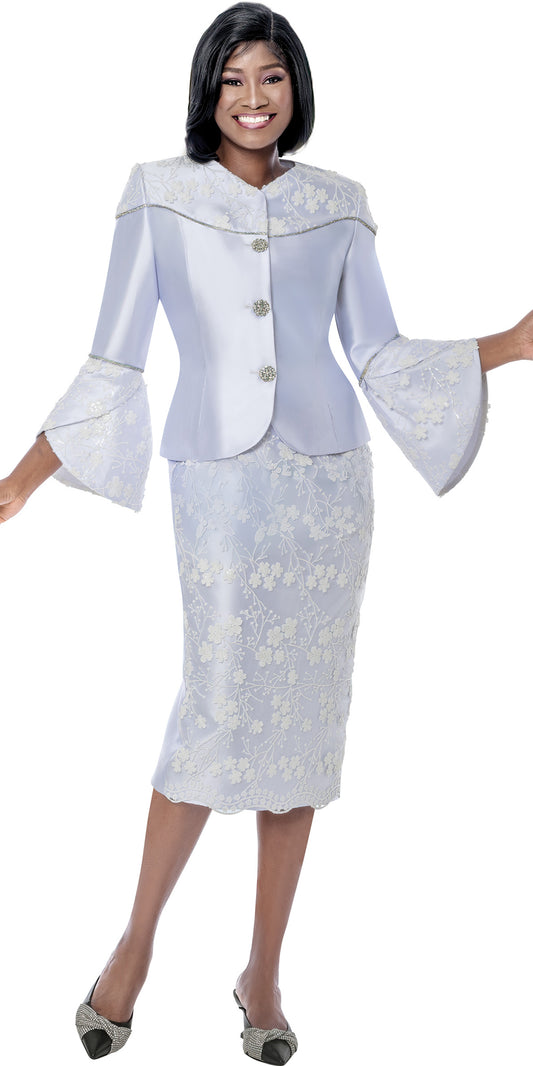 Terramina 7278 - White - Lace Skirt Suit