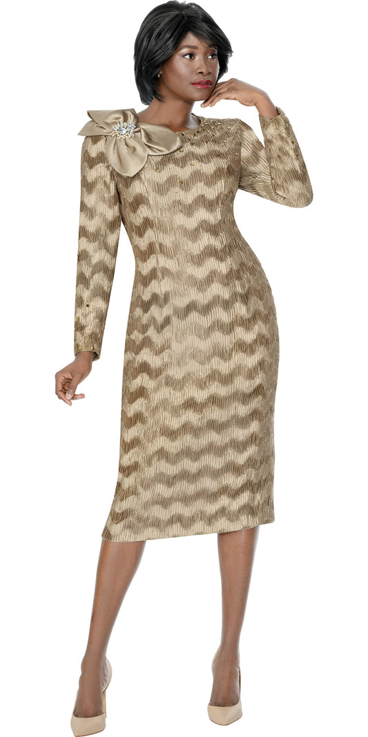 Terramina 7316 - Mocha - Zig Zag Dress