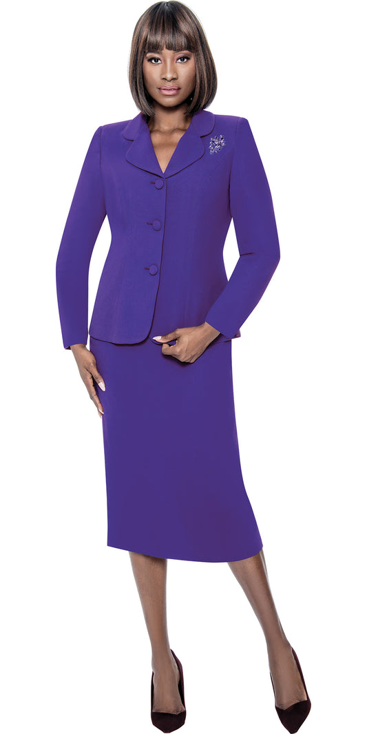 Terramina 9002- Purple - Peachskin 2 pc Skirt Suit