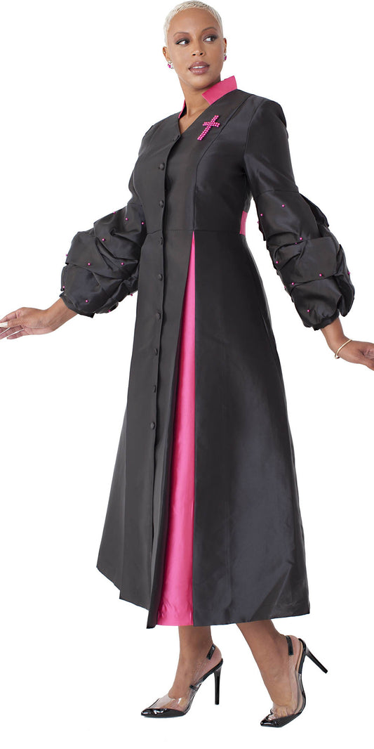 Tally Taylor - 4730 - Black Fuchsia - Women's Clergy Robe