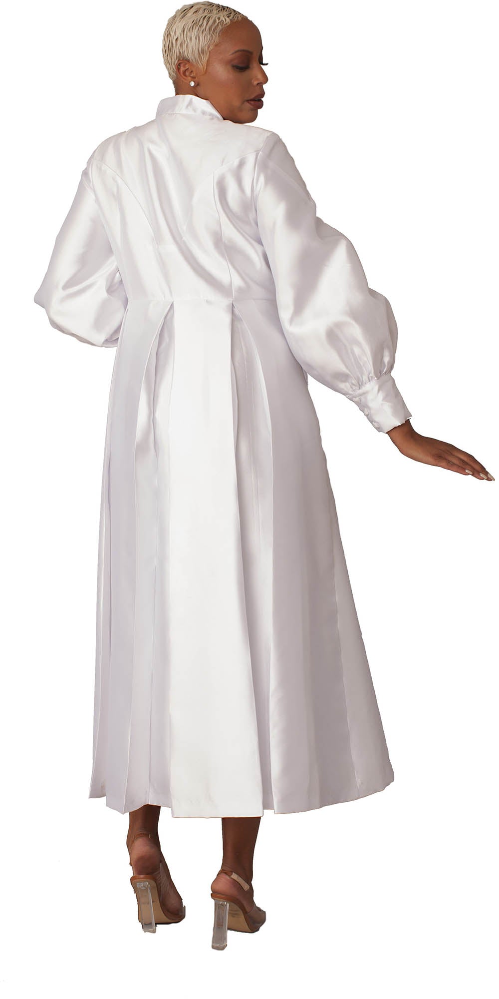 Tally Taylor - 4802 - White White - Women's Clergy Dress With Bishop Sleeves