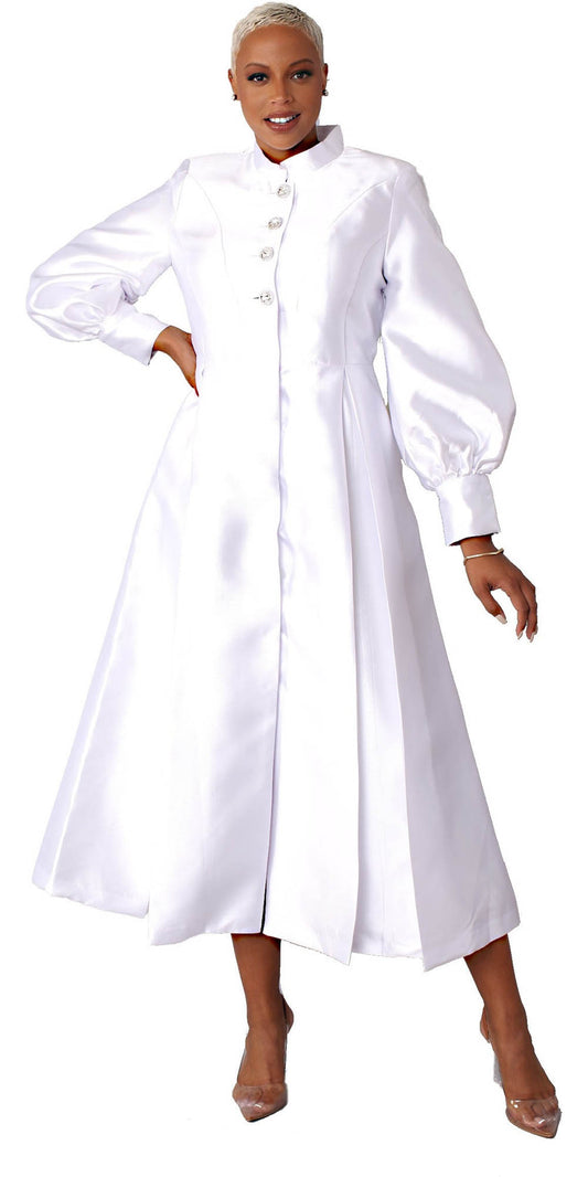 Tally Taylor - 4802 - White White - Women's Clergy Dress With Bishop Sleeves