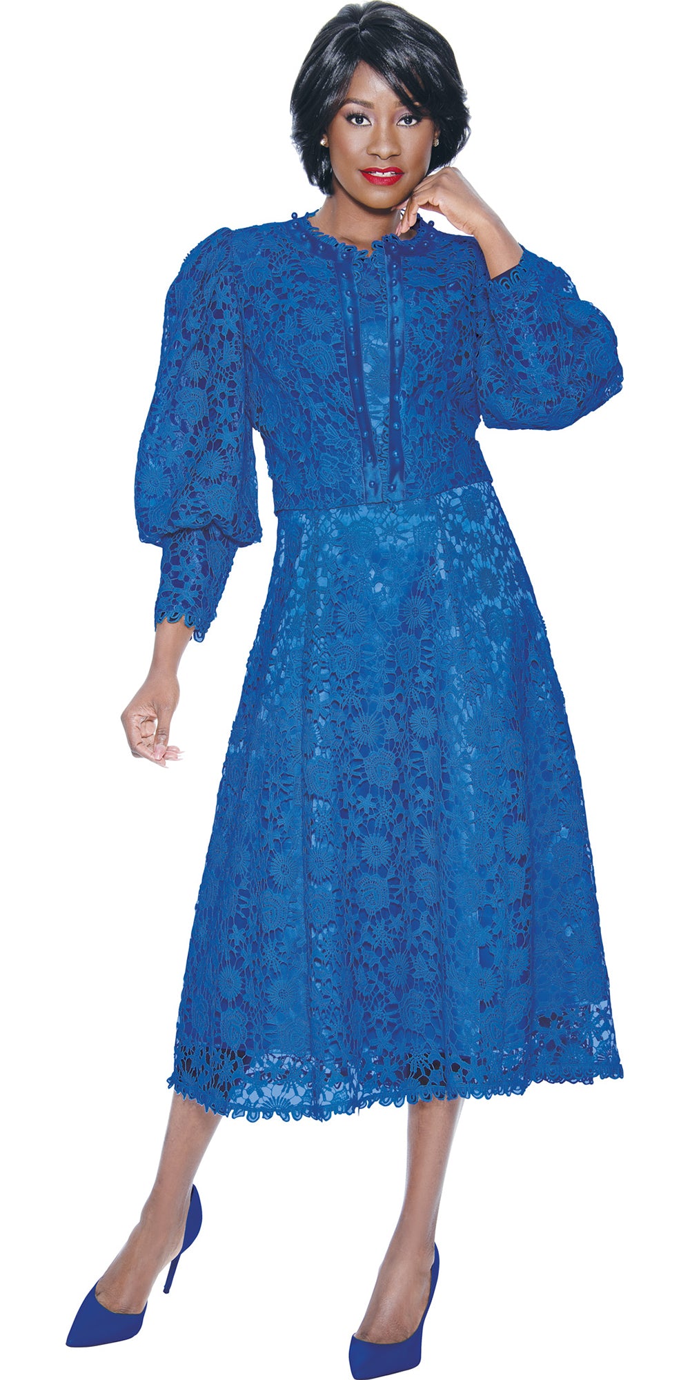 Terramina 7051 - Royal - Lace 2 pc Jacket Dress