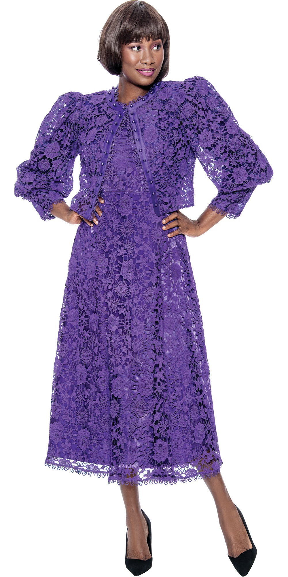 Terramina 7051 - Purple - Lace 2 pc Jacket Dress