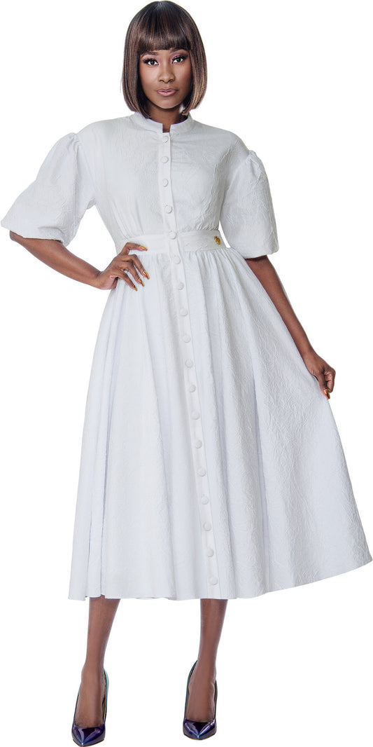 Terramina 7161 - White - Button Front Dress