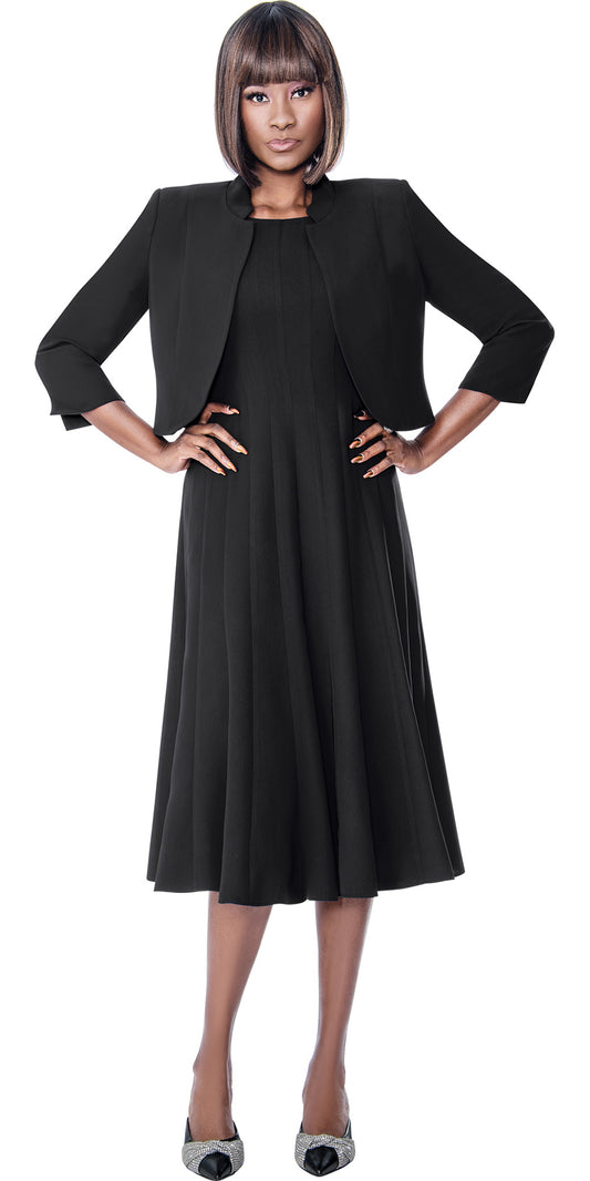 Terramina 7191 - Black - Midi 2 pc Jacket Dress