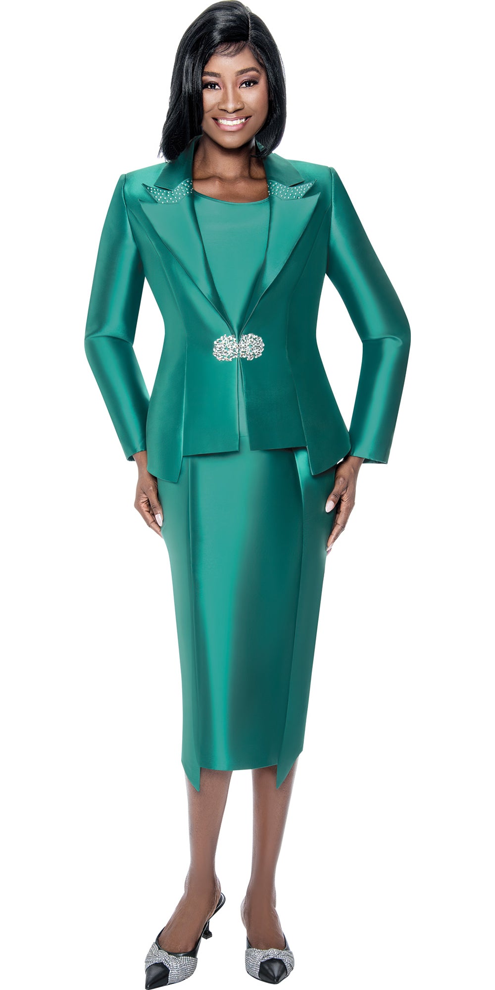 Terramina 7206 - Emerald -  3pc Skirt Suit