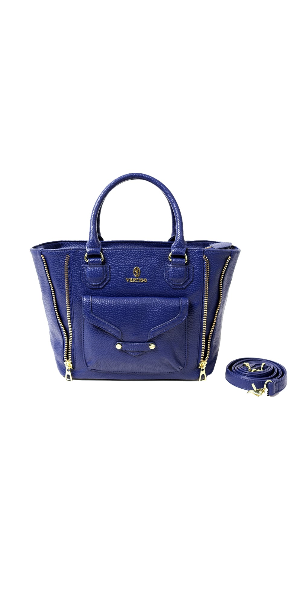 Vertigo VT0115 - Navy - Dylan Vegan Leather Satchel Bag