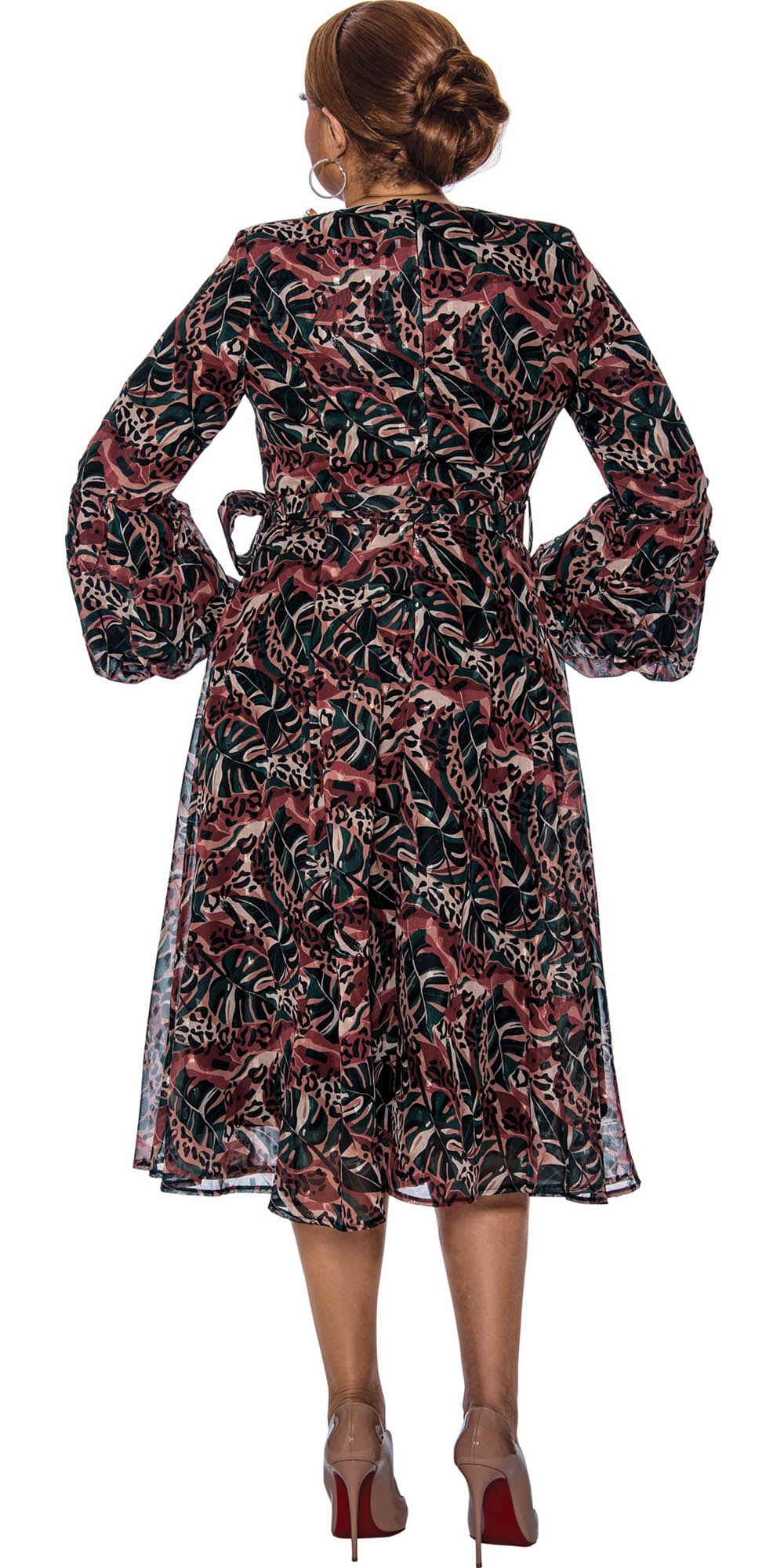 Dorinda Clark Cole - 5081 - Multi - Sheer Print Overlay Dress