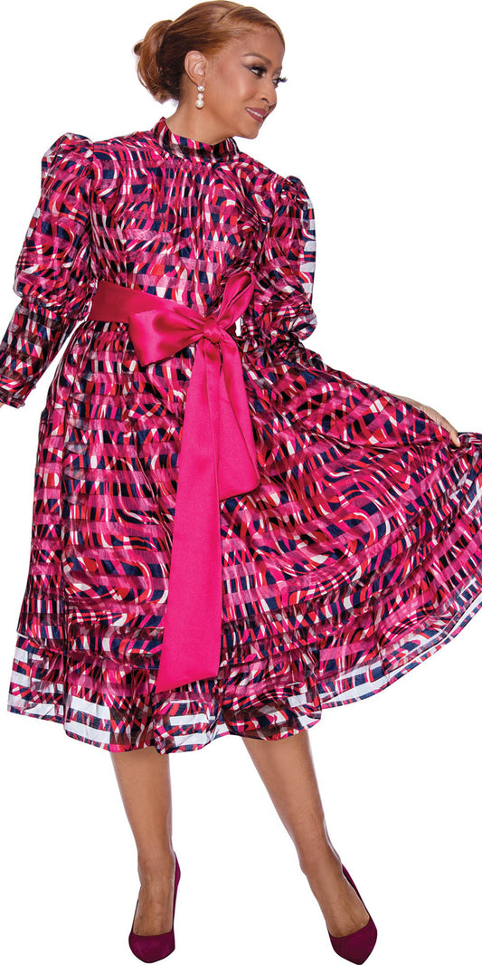 Dorinda Clark Cole - 5211 - Multi - Print Tie Waist Dress