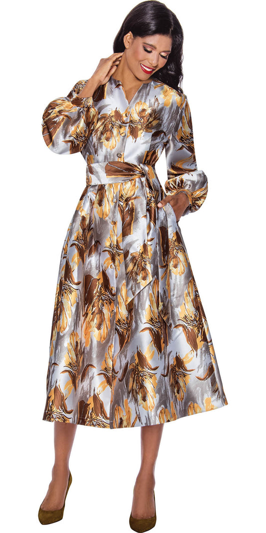 Dresses by Nubiano - Multi - 12001 Belted Print Dress