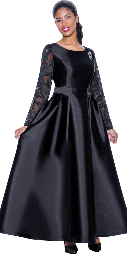 Dresses by Nubiano - 1471 - Black - Sheer Sleeve Dress