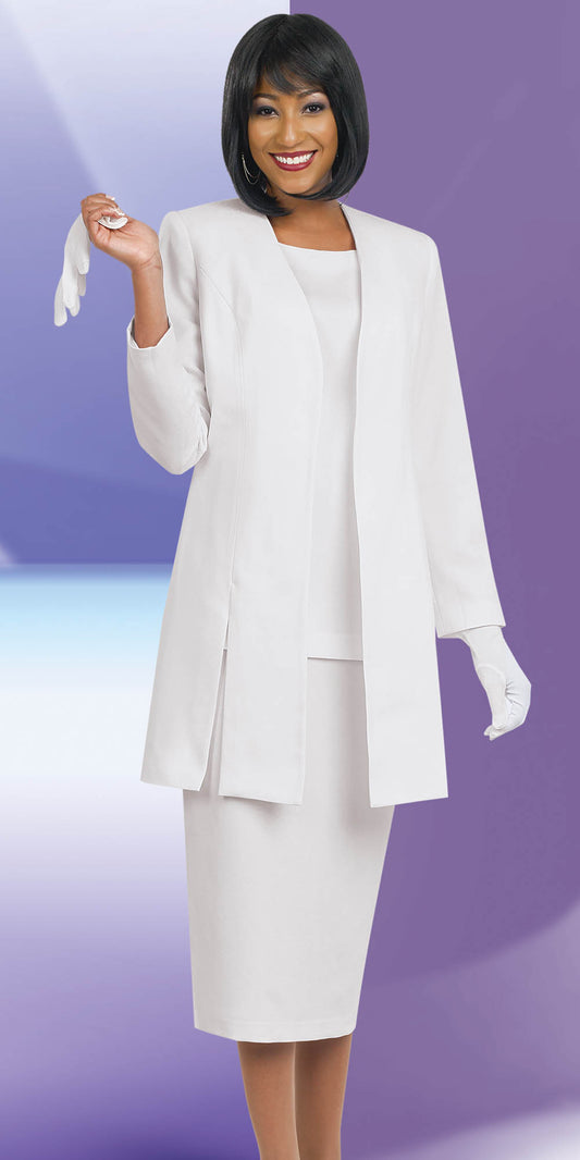 Ben Marc 2296-White - Ladies Suit With Vented Jacket