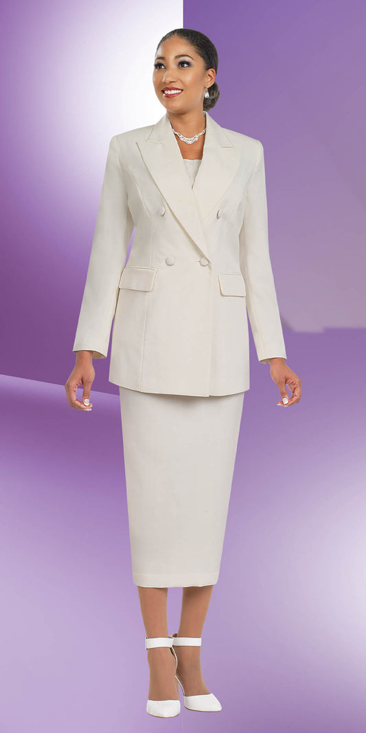 Ben Marc 2298-Ivory- Ladies Suit With Vented Jacket