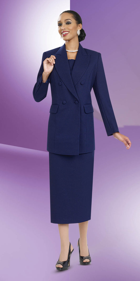 Ben Marc 2298-Navy - Womens Double Breasted Suit