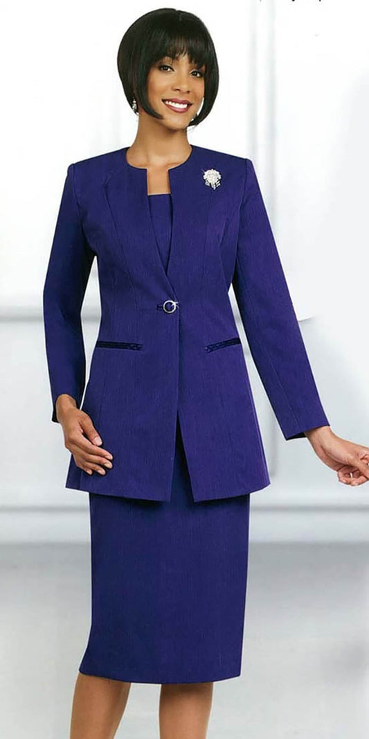 Ben Marc 78099-Purple - Modern Styled Suit For Women