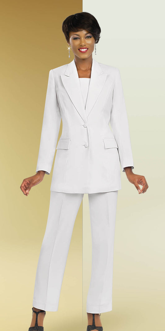Ben Marc Executive 10499-White - Business Trouser Suit For Women