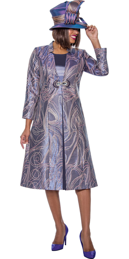 Divine Queen - DQ1972 - 2PC Embossed Novelty Fabric Jacket and Dress