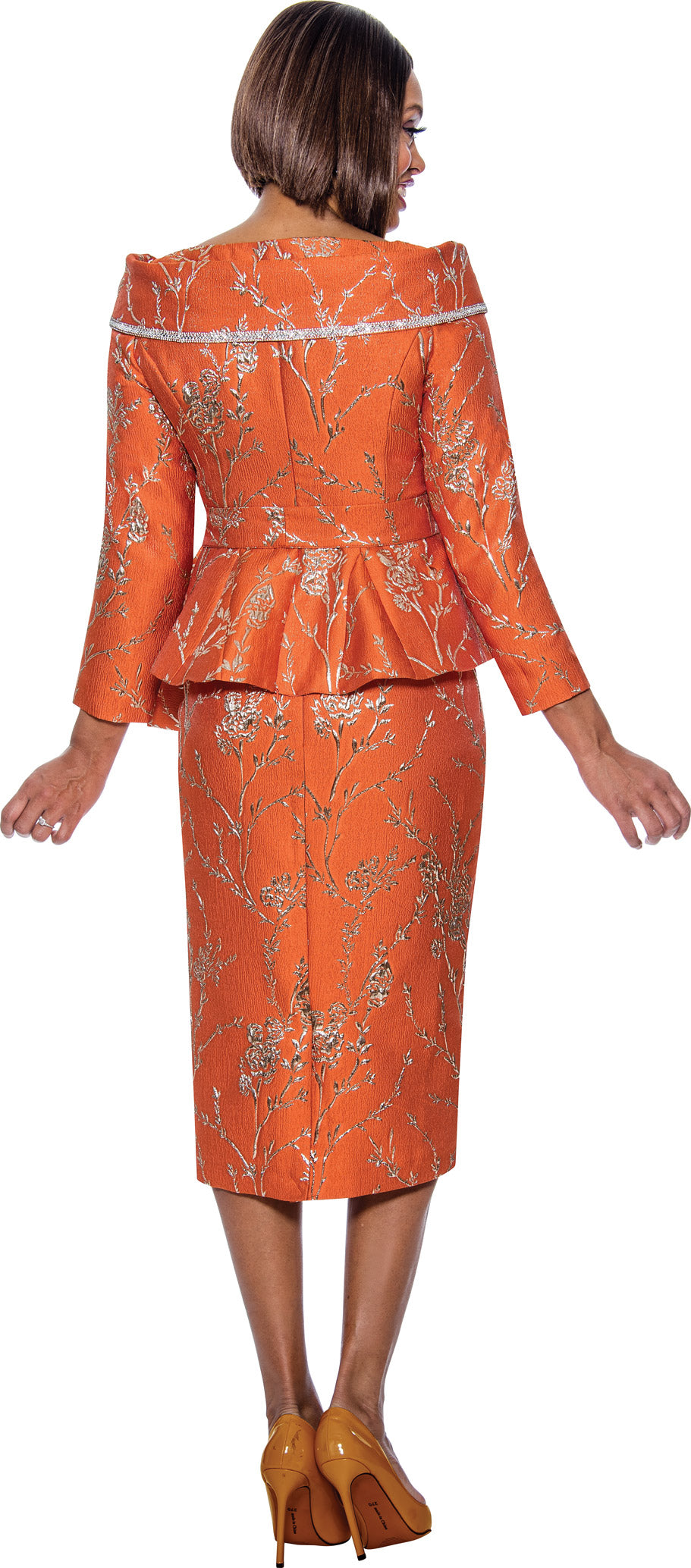 Divine Queen - DQ2062 - 2PC Novelty Fabric Skirt Suit with Portrait Collar