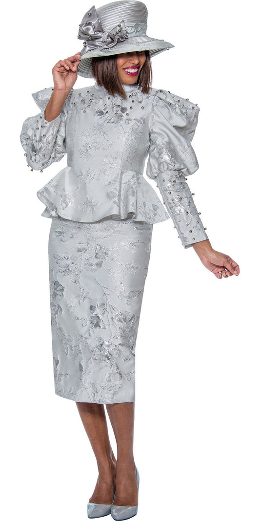 Divine Queen - DQ2092 - 2PC Embellished Jacquard Skirt Suit