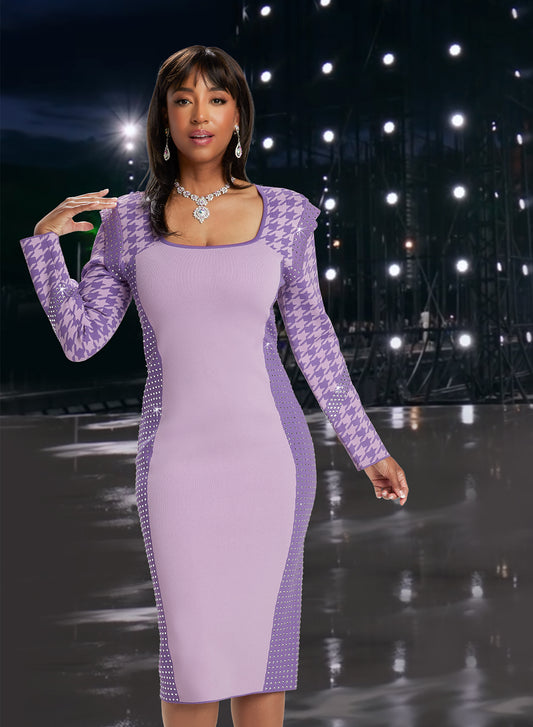 Donna Vinci 13361 - 1 PC Dress with Exclusive Knitted Yarn and Rhinestones