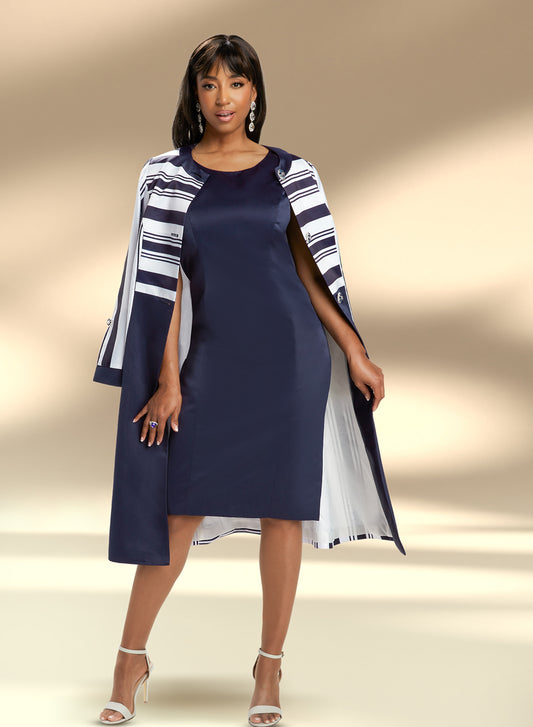 Donna Vinci 5799 - 2 PC Silk Look Dress and Jacket Set