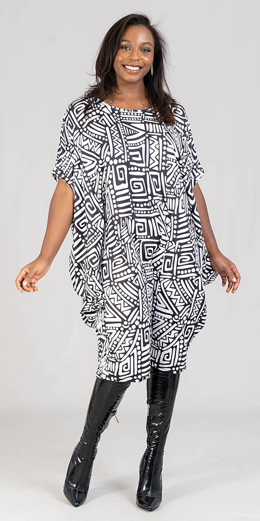 KaraChic CHH22076 - Print Short Sleeve Dress