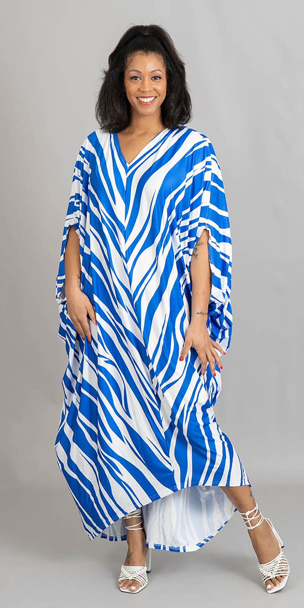 KaraChic - CHH22140 - Print Knit Kaftan Dress