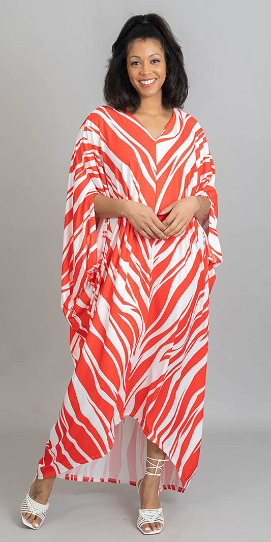 KaraChic - CHH22141 - Print Knit Kaftan Dress