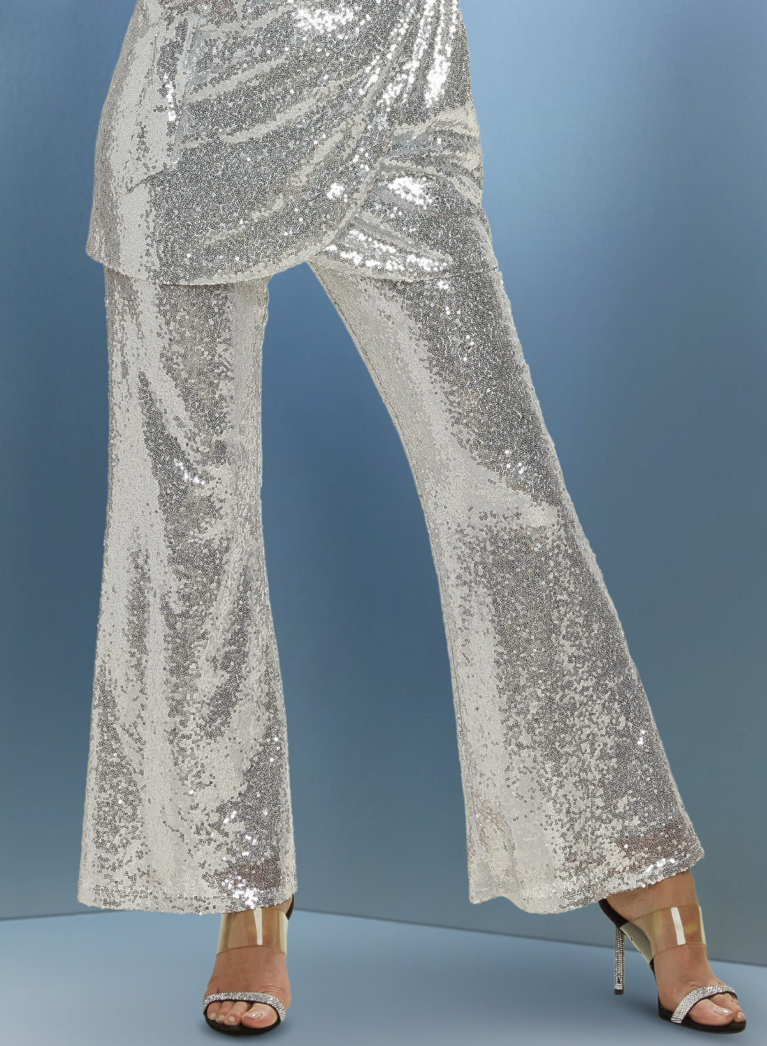 Love The Queen 17421-P- Stretch Sequin Pants with Lining