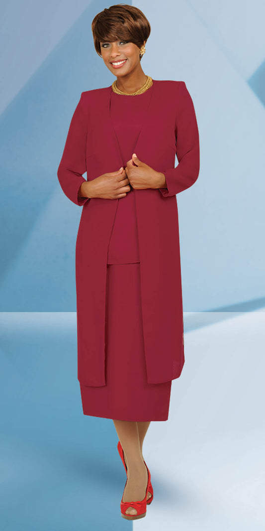 Misty Lane 13058-Red - Three Piece Skirt Suit For Women