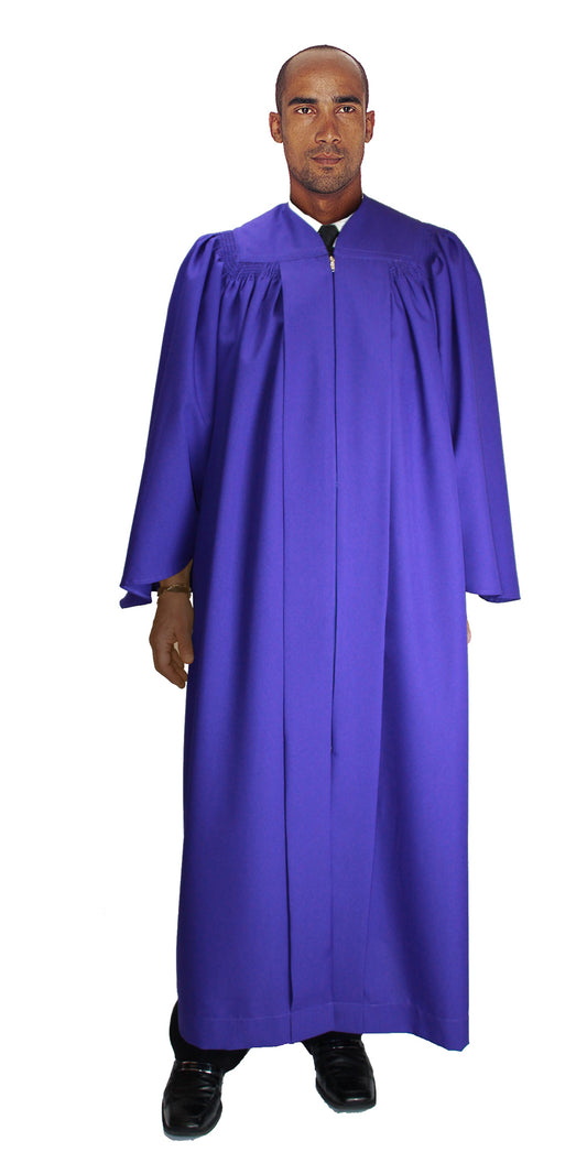 Regal Robes RR9081-Purple -  Baptismal Church Robe With Bat Wing Style Sleeves